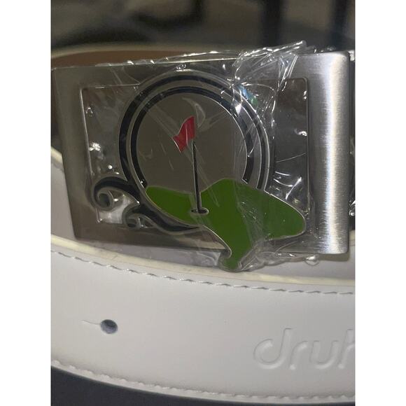 NWOT DRUH GENUINE LEATHER BELT GOLFER GREEN BUCKLE BELT - Picture 7 of 8